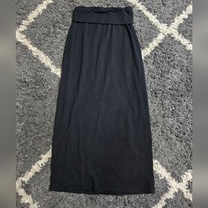 Aerie Black Jersey Stretch Foldover Waistband Maxi Skirt Size Small